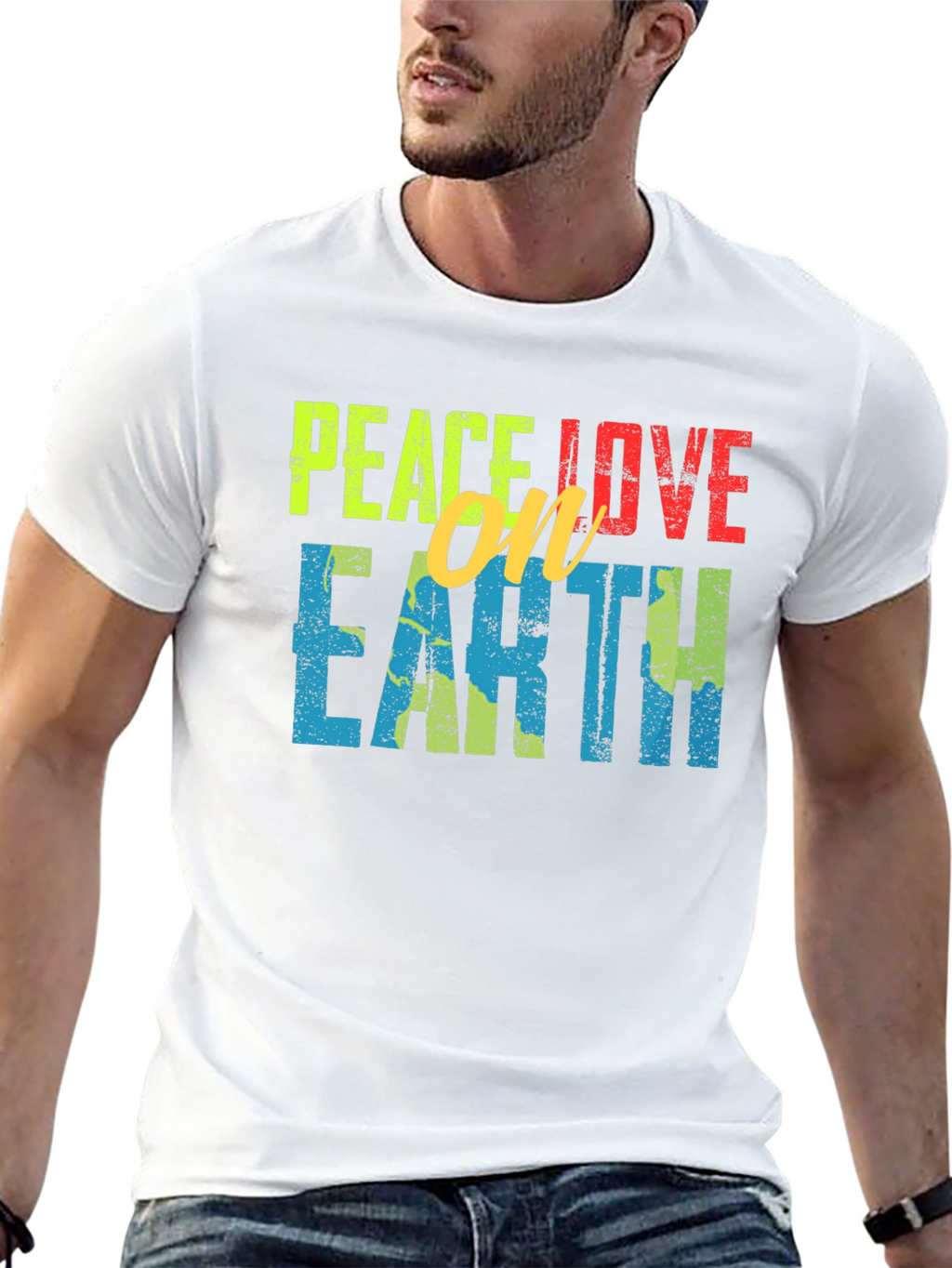 Peace Love on Earth T-Shirt - Black