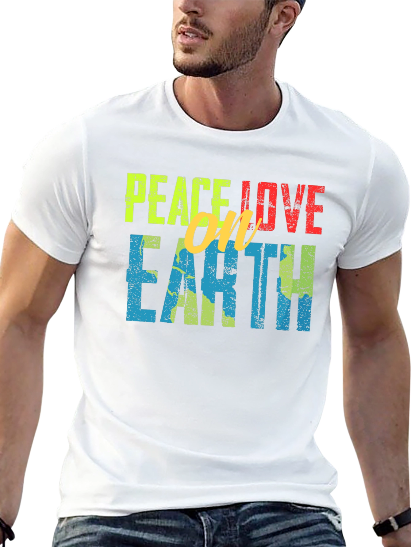 Peace Love on Earth T-Shirt - Black