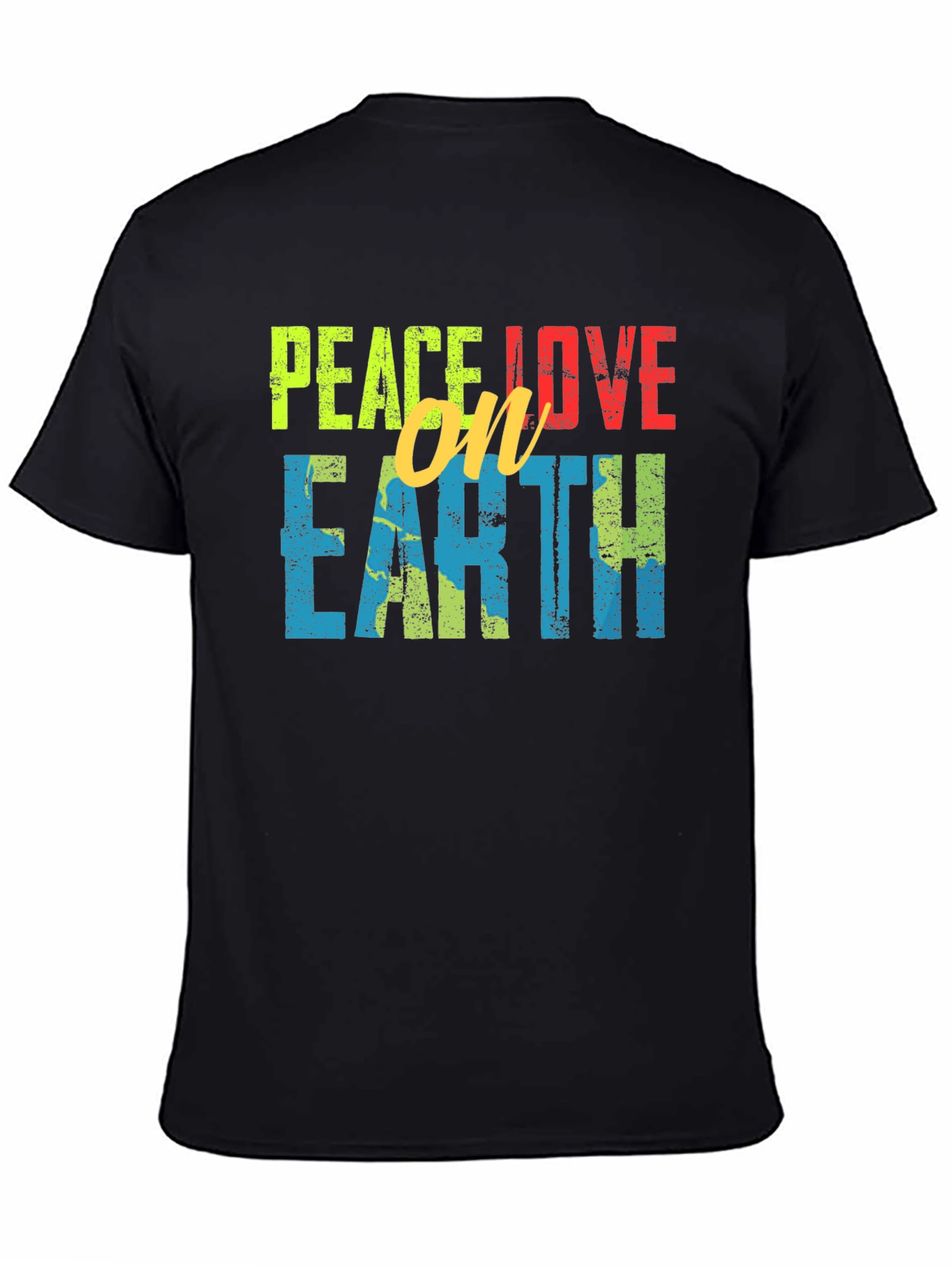 Peace Love on Earth T-Shirt - Black