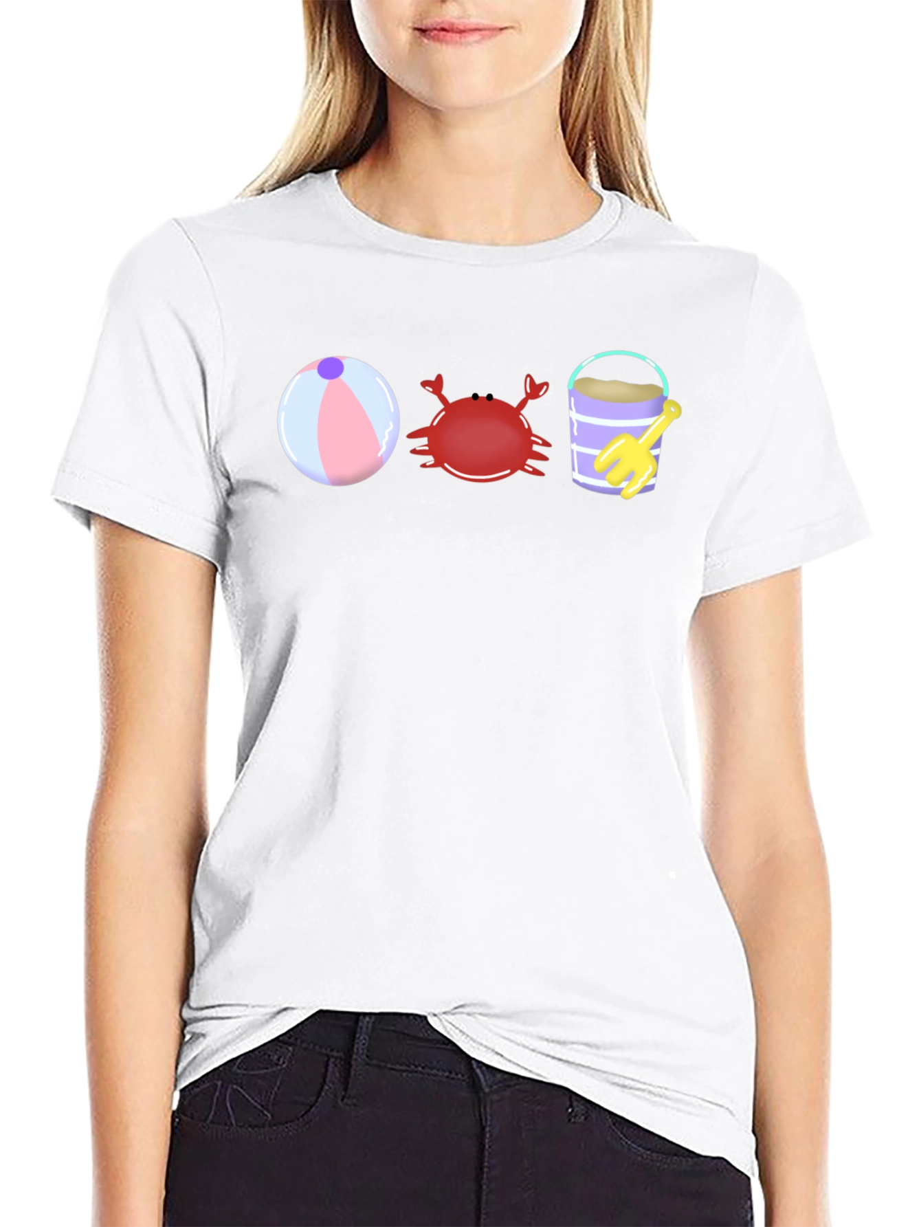 Beach Fun T-Shirt - Crab Bucket and Ball