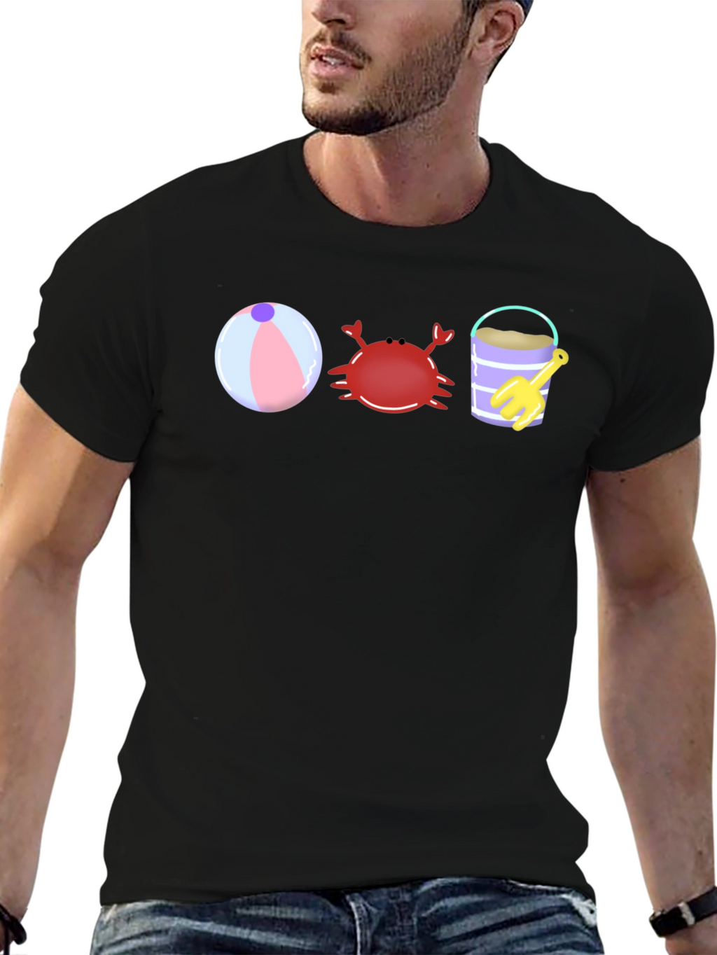 Beach Fun T-Shirt - Crab Bucket and Ball
