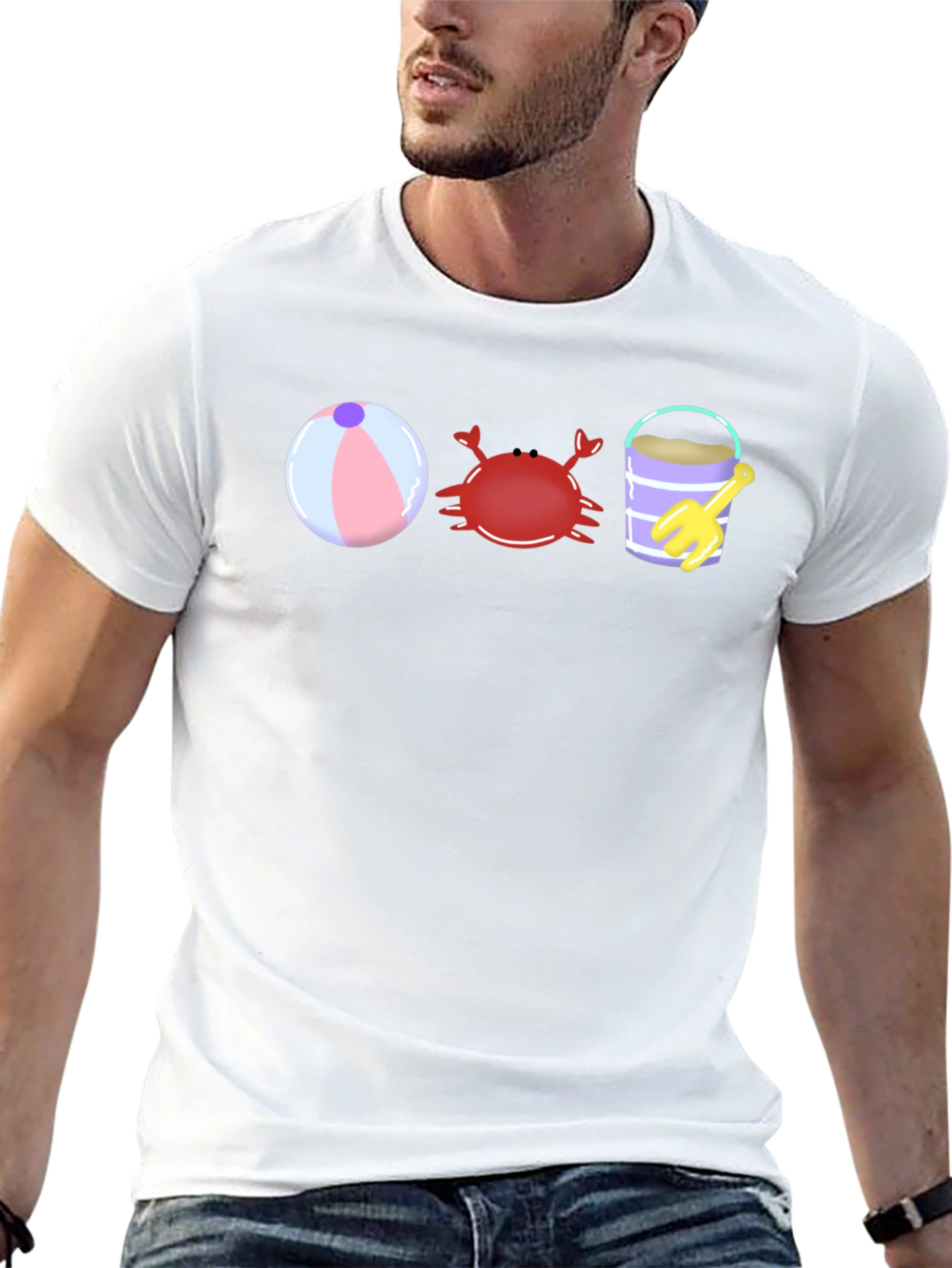Beach Fun T-Shirt - Crab Bucket and Ball
