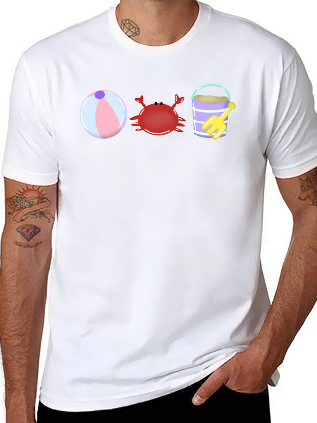 Beach Fun T-Shirt - Crab Bucket and Ball