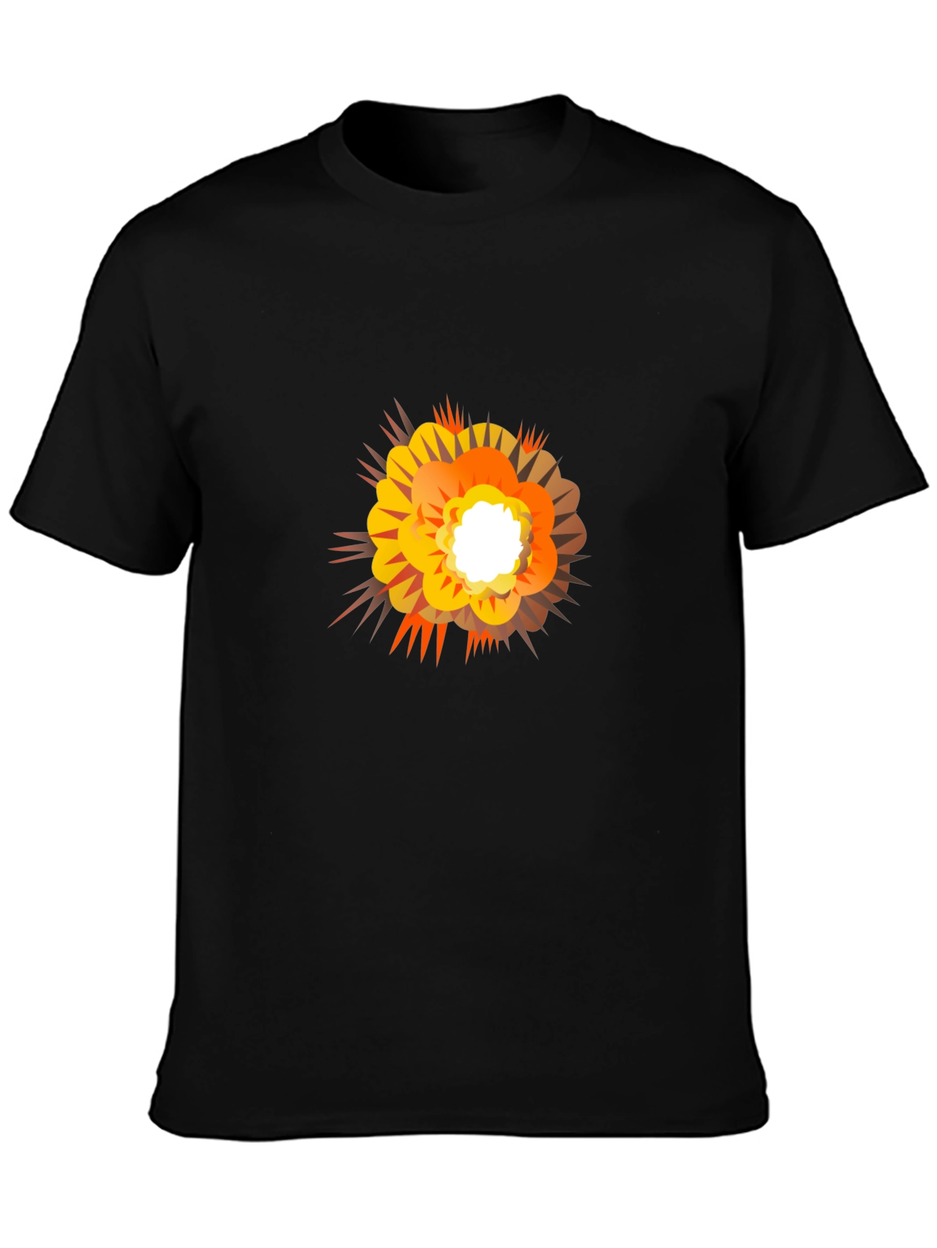 Explosion Graphic Print Black T-Shirt
