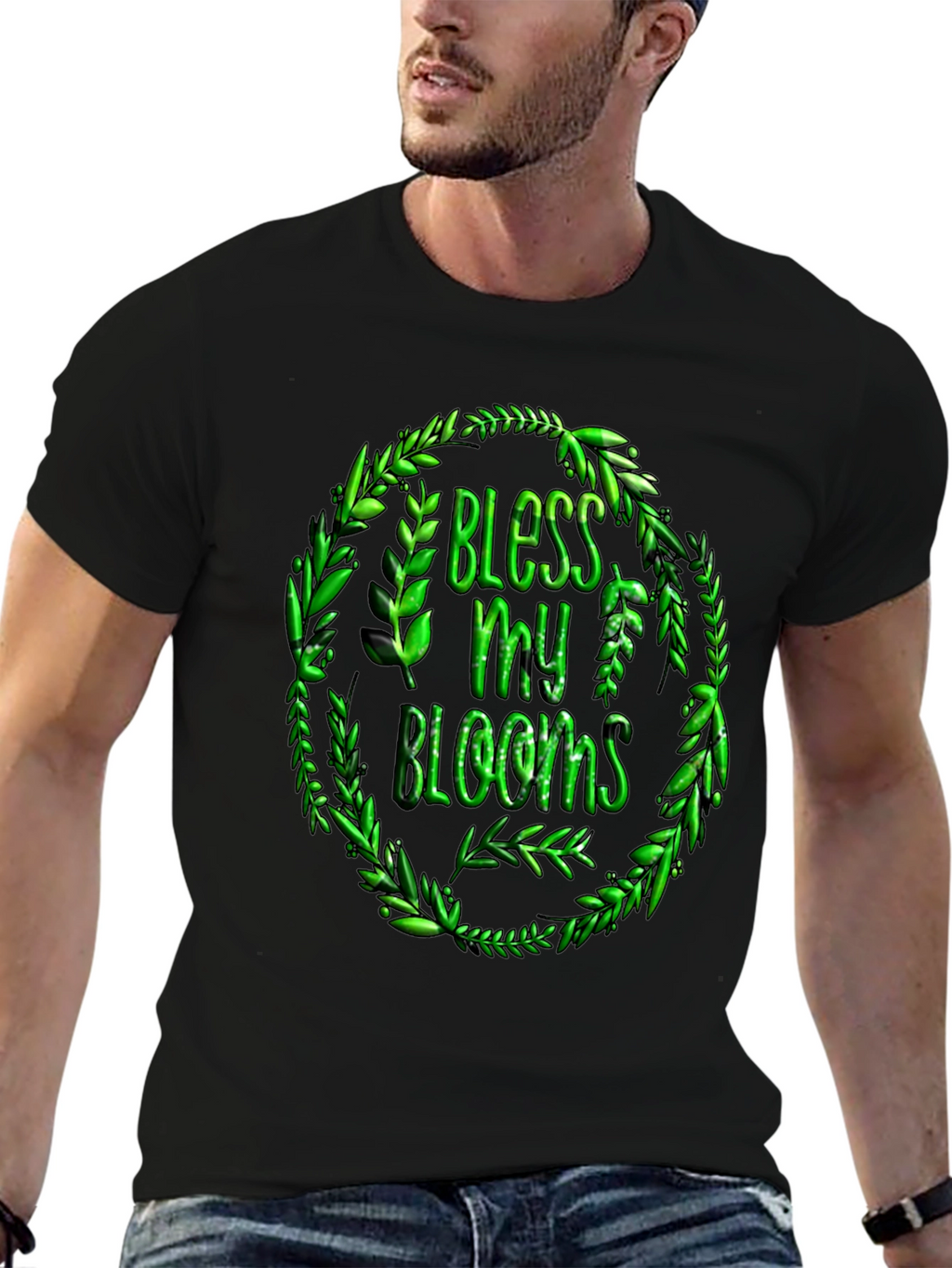Bless My Blooms Graphic T-Shirt - Black