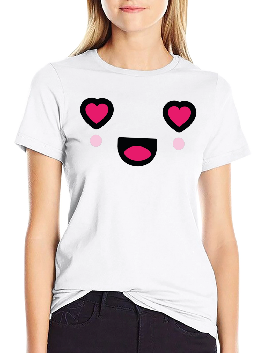 Heart Eyes Emoji T-Shirt - Black Tee