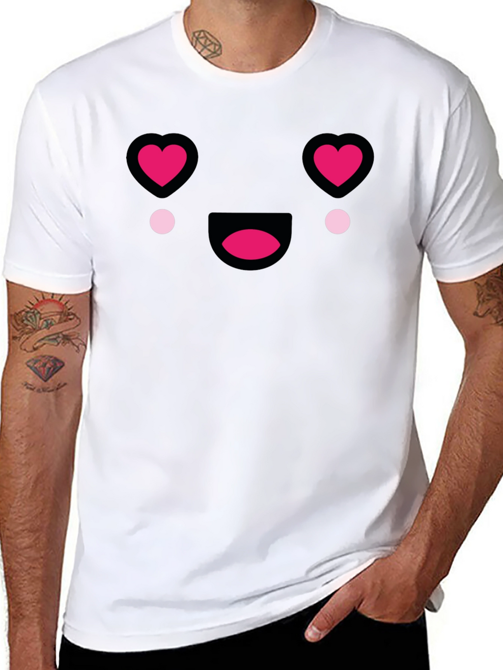 Heart Eyes Emoji T-Shirt - Black Tee