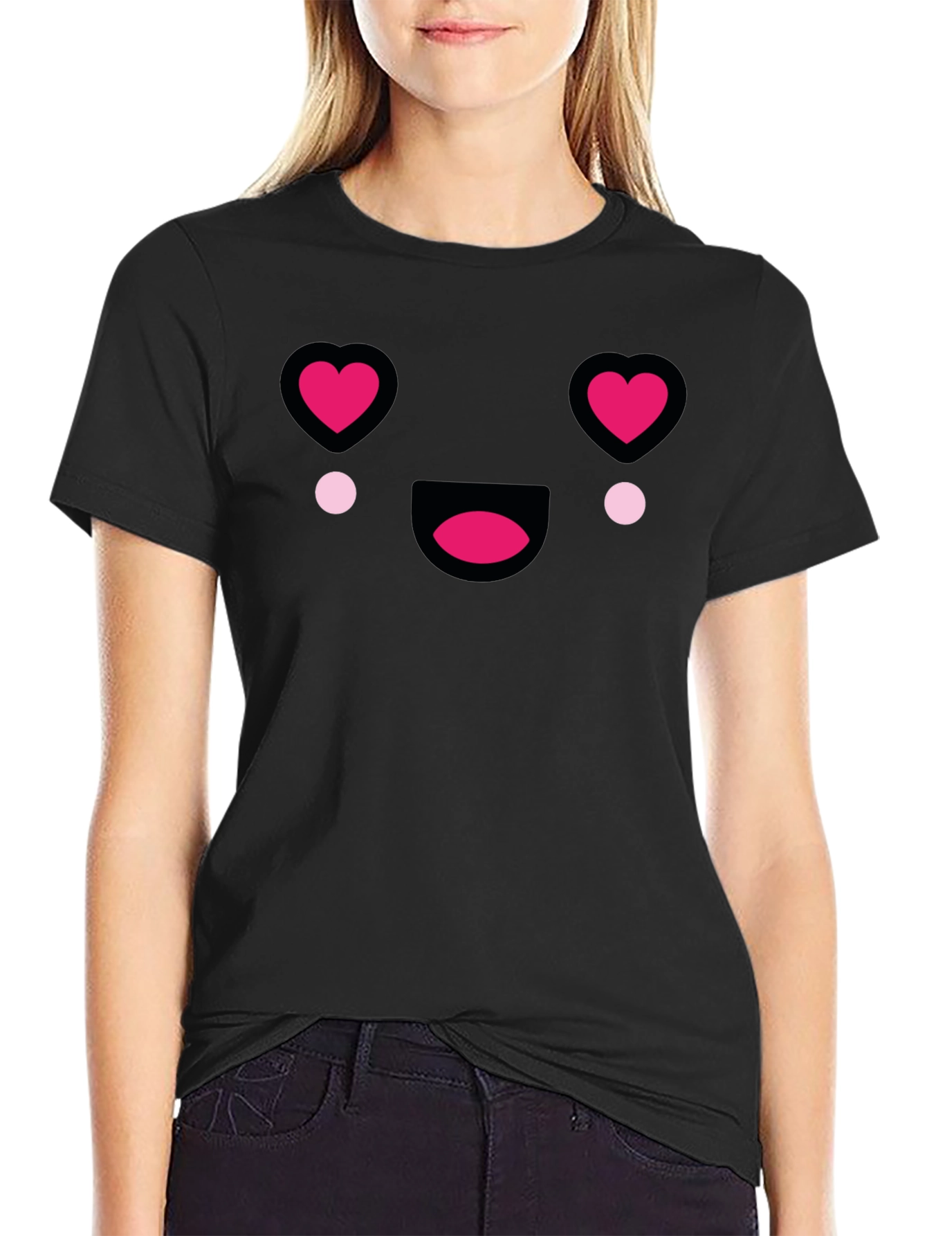 Heart Eyes Emoji T-Shirt - Black Tee
