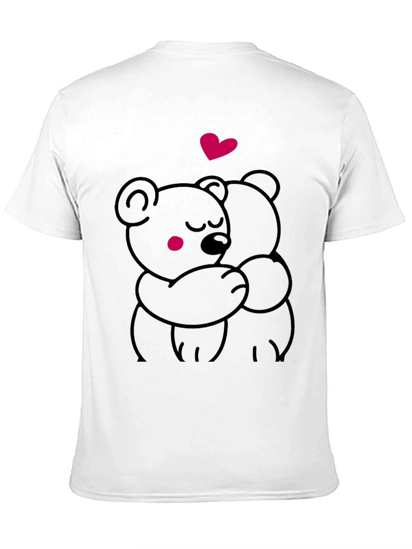 Cute Hugging Bears Graphic Tee - Soft Black T-Shirt