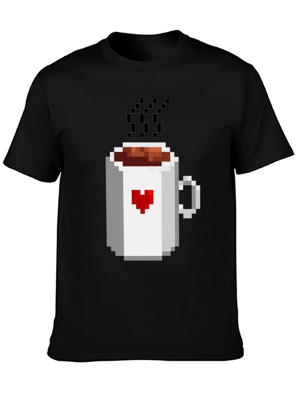 Pixel Heart Coffee Mug Graphic T-Shirt
