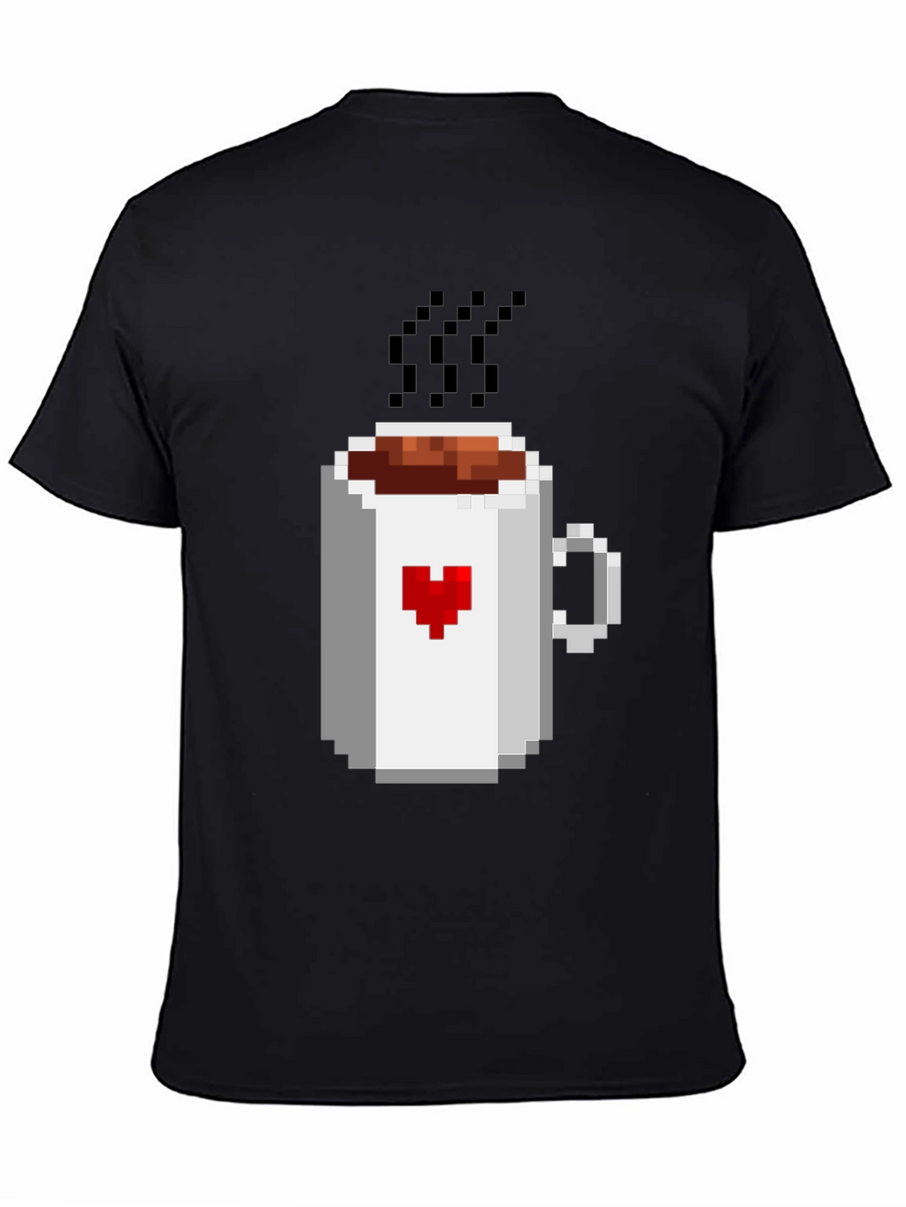 Pixel Heart Coffee Mug Graphic T-Shirt