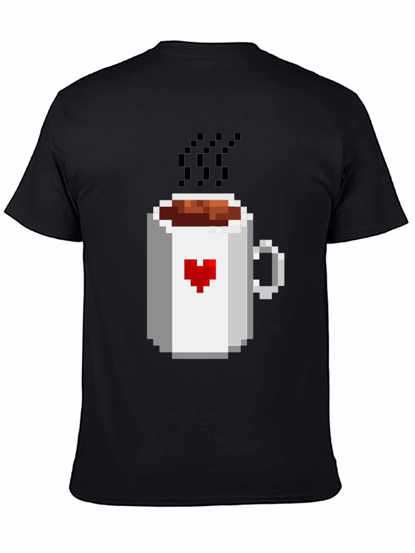 Pixel Heart Coffee Mug Graphic T-Shirt