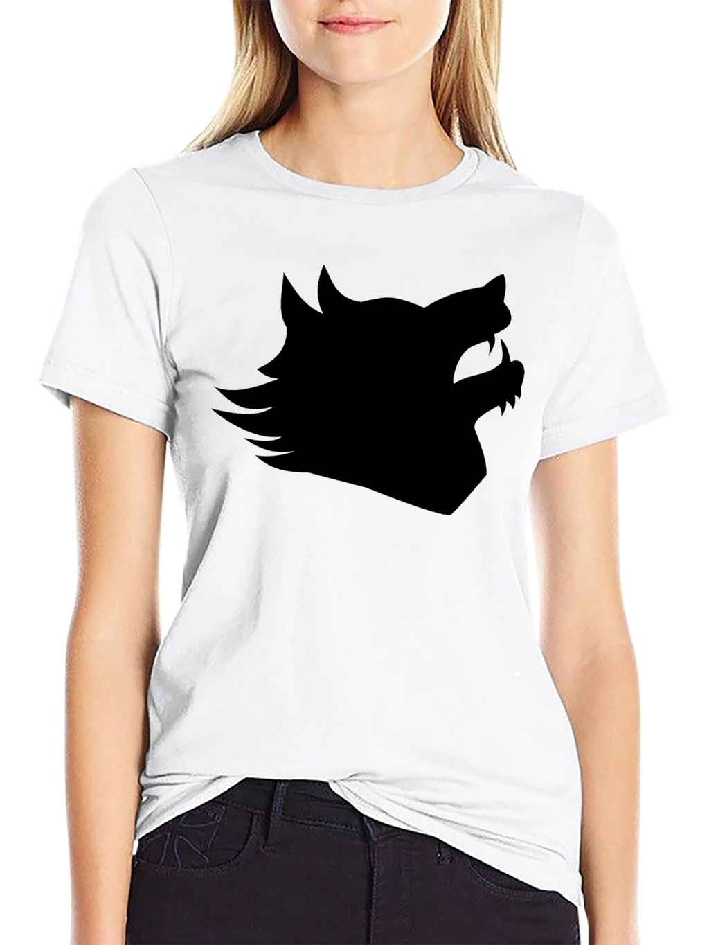 Black Wolf Silhouette Graphic Tee