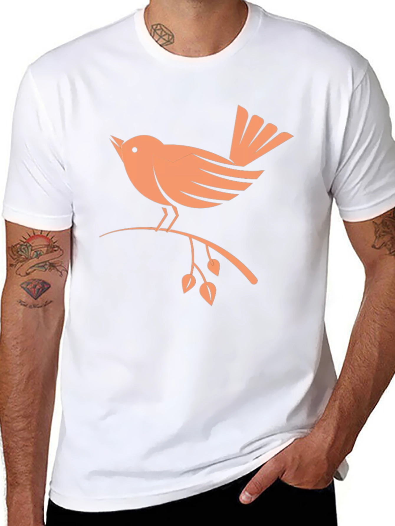 Bird on Branch Graphic Tee - Stylish Unisex Shirt