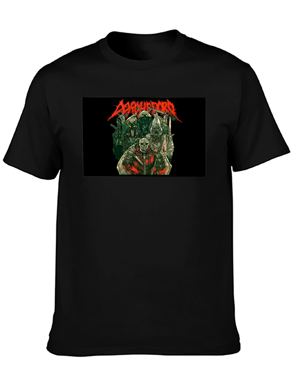 Disturbing Graphic Print Black T-Shirt