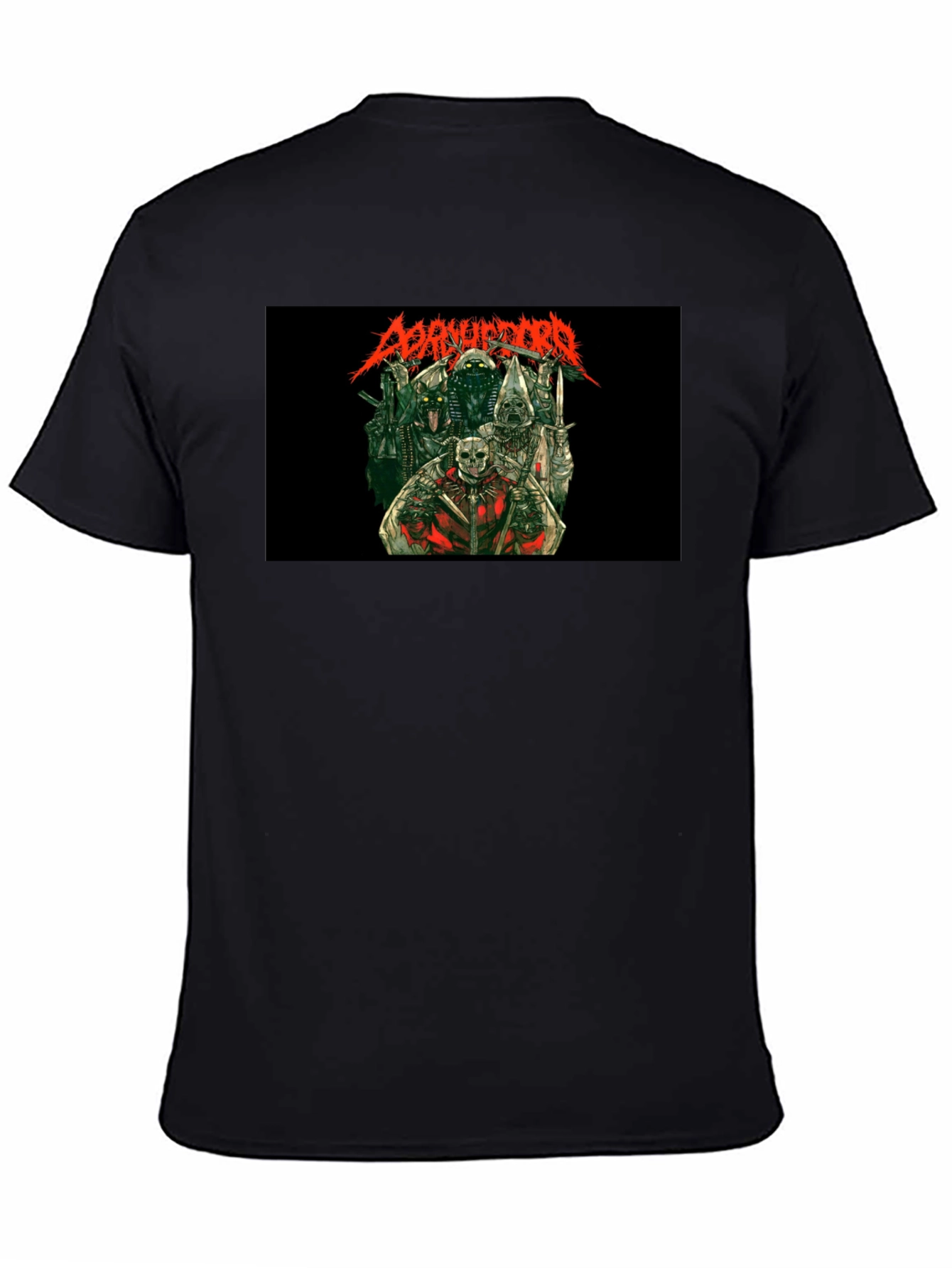 Disturbing Graphic Print Black T-Shirt