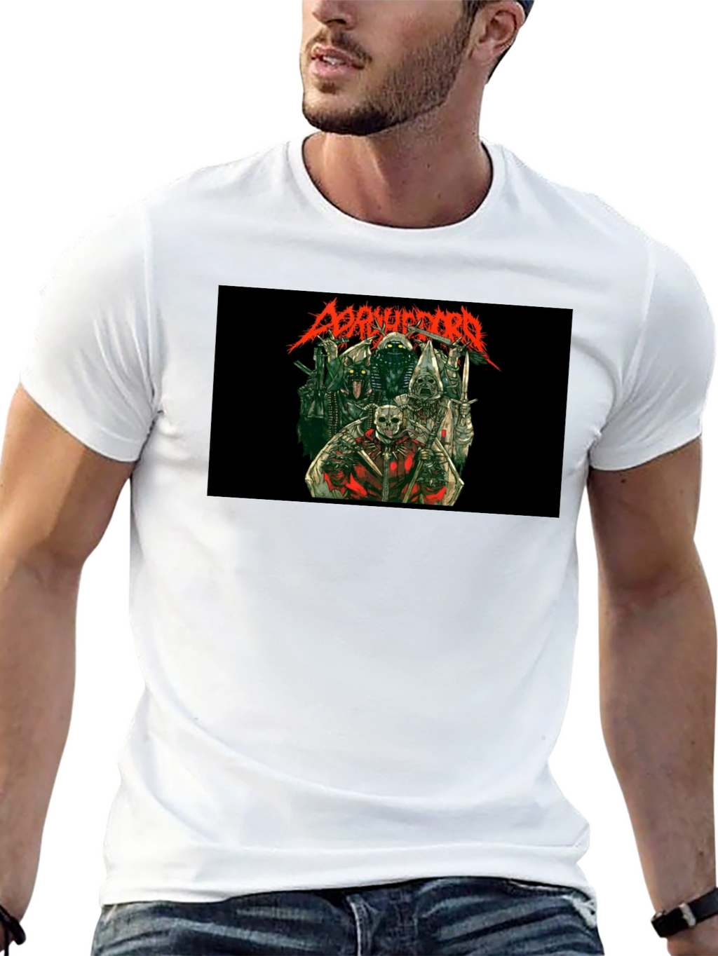 Disturbing Graphic Print Black T-Shirt