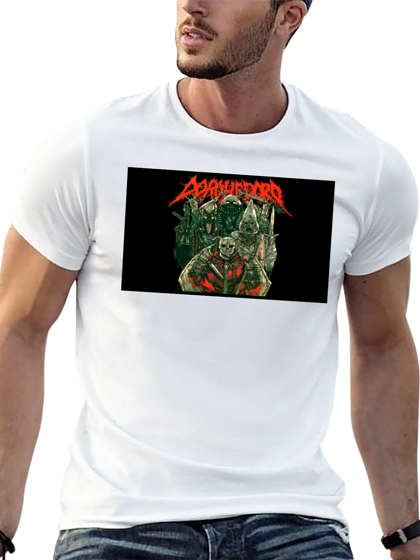 Disturbing Graphic Print Black T-Shirt