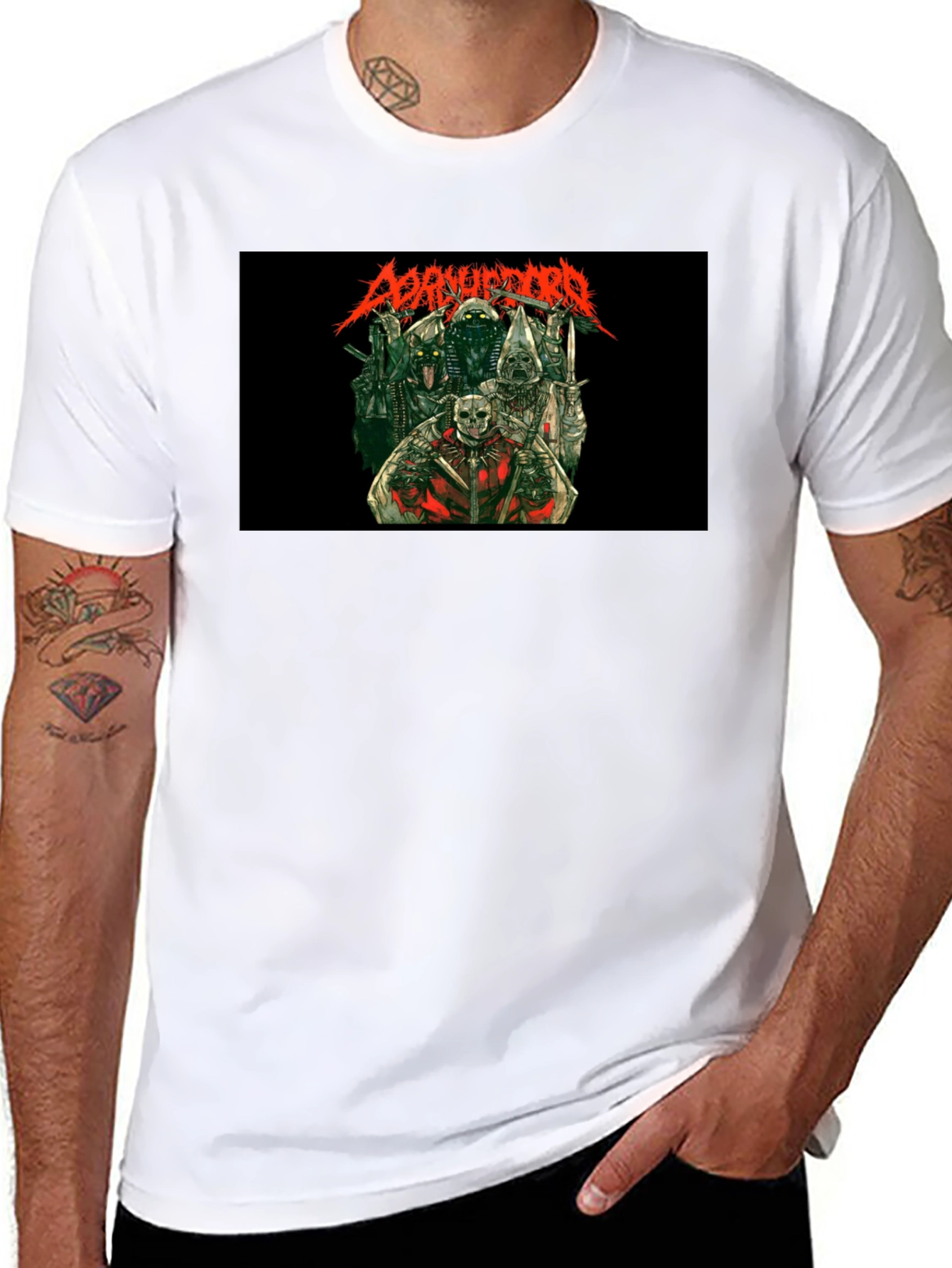 Disturbing Graphic Print Black T-Shirt