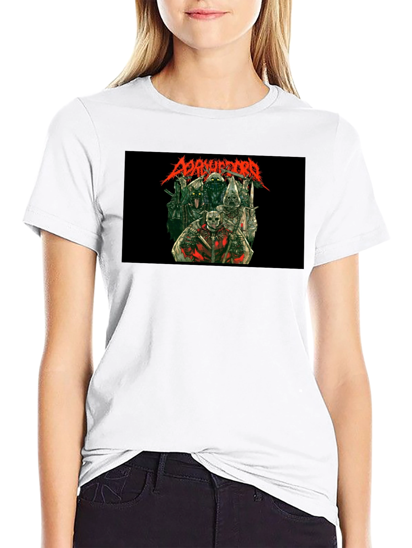 Disturbing Graphic Print Black T-Shirt